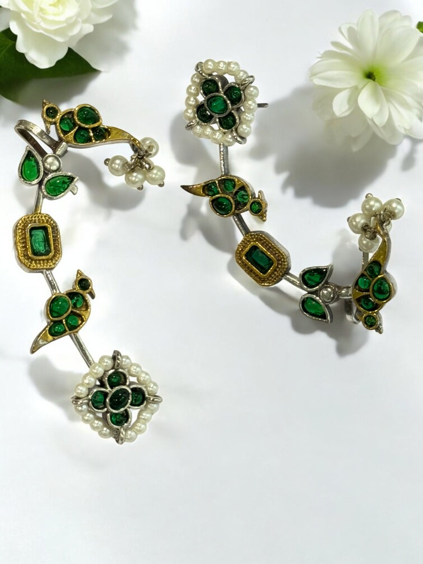 GREEN ZIVIKA GERMAN SILVER EAR CUFF