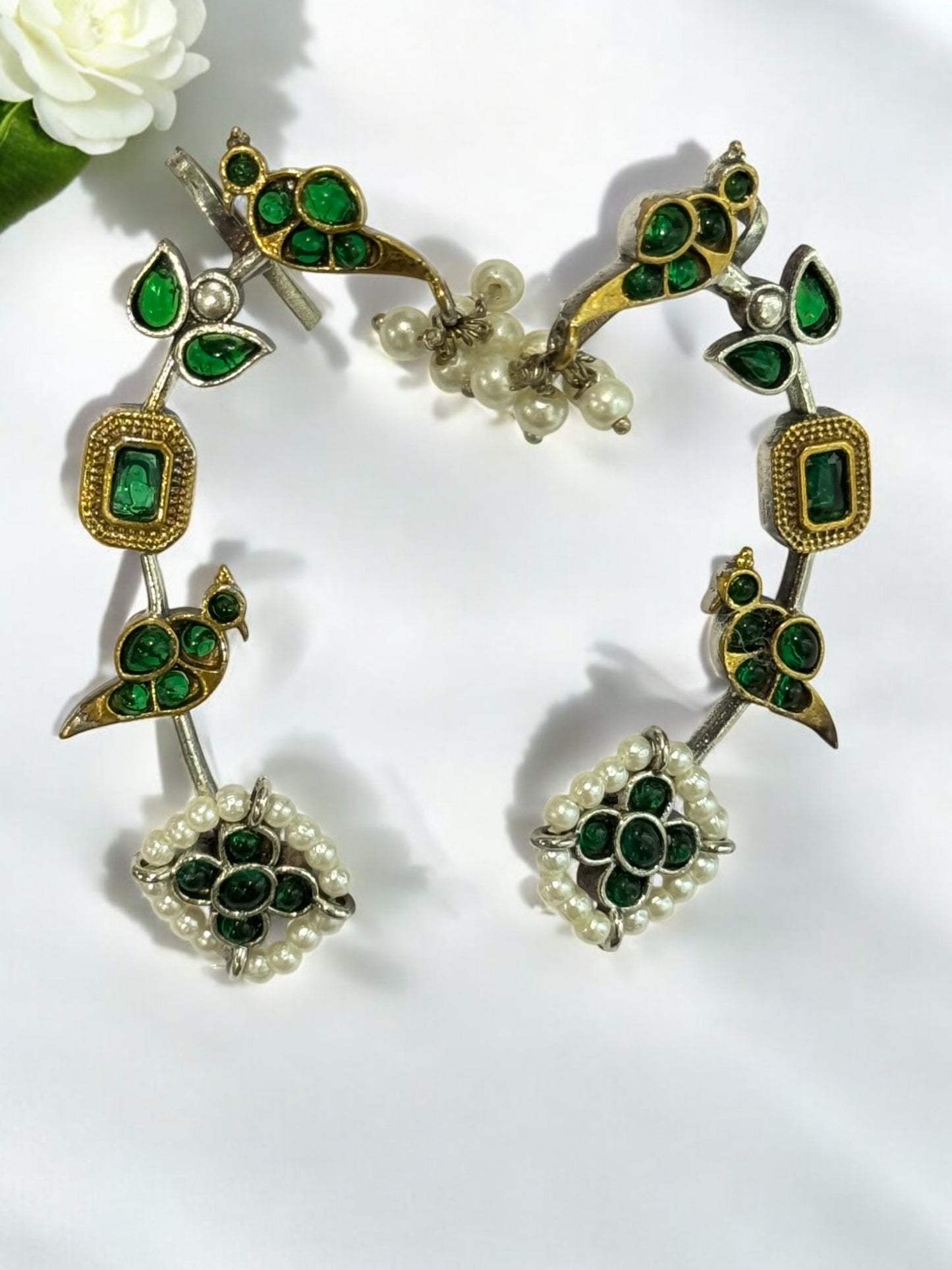 GREEN ZIVIKA GERMAN SILVER EAR CUFF