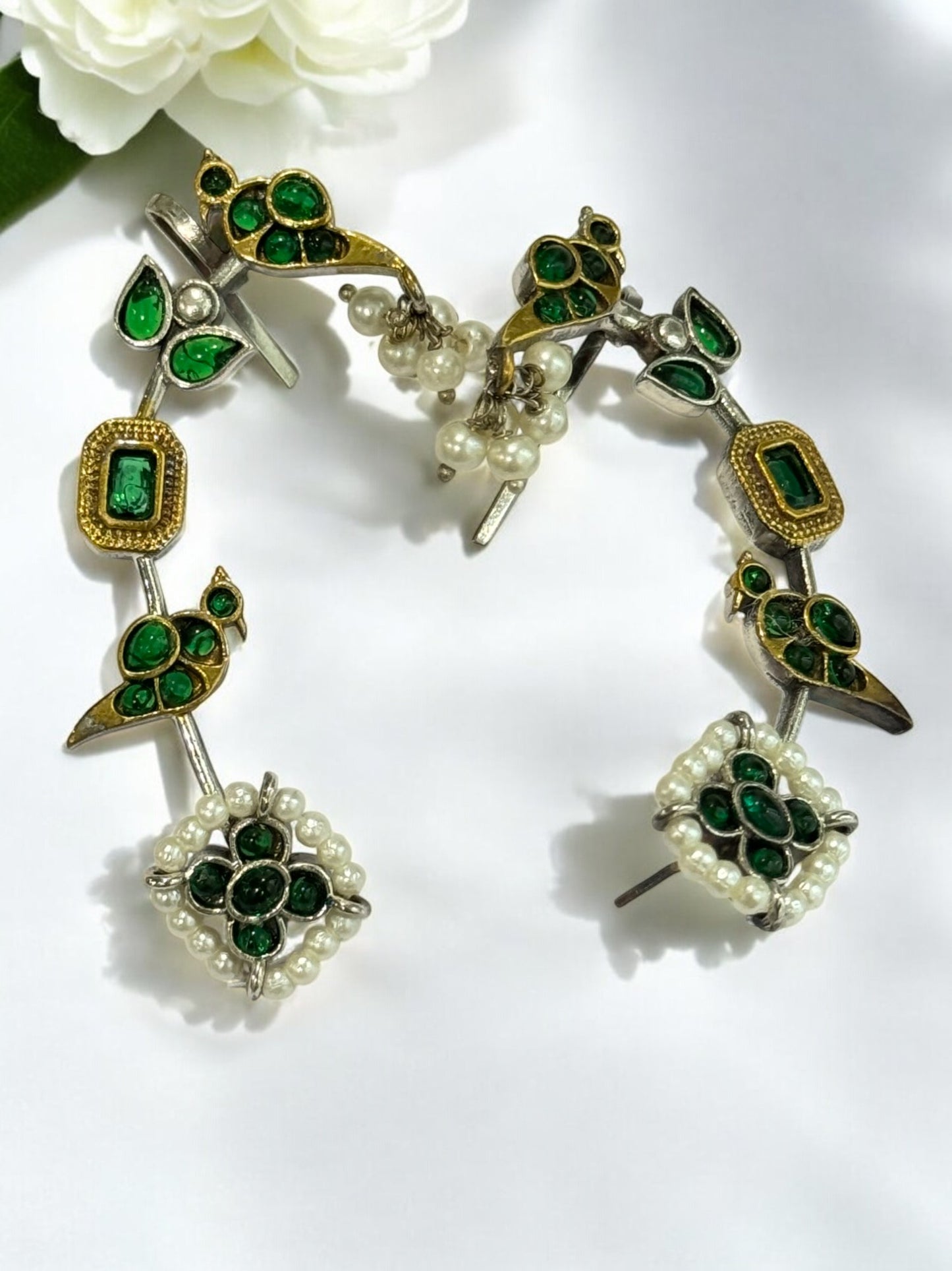 GREEN ZIVIKA GERMAN SILVER EAR CUFF