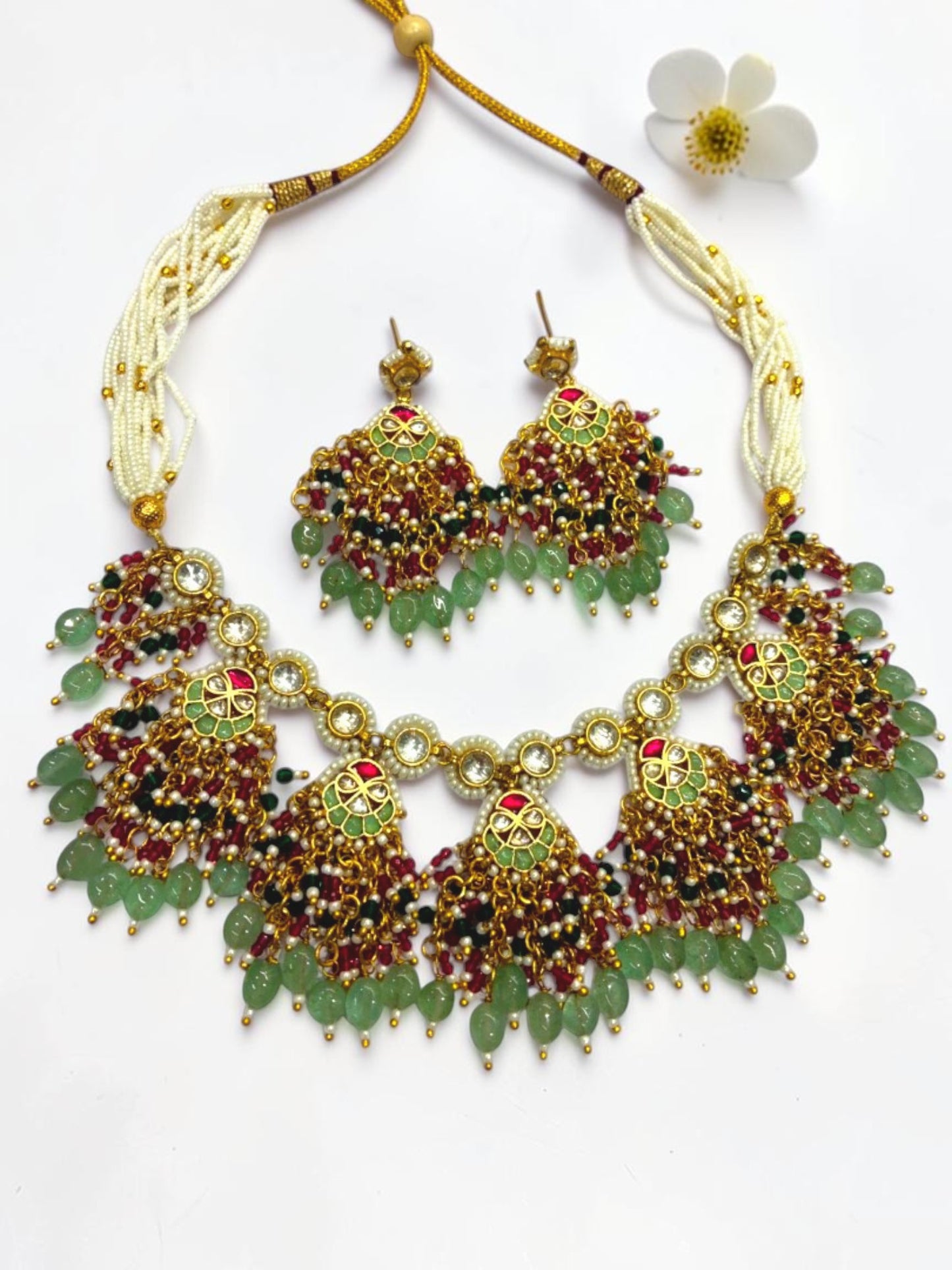SEA GREEN KANKU HERITAGE JEWELLERY SET