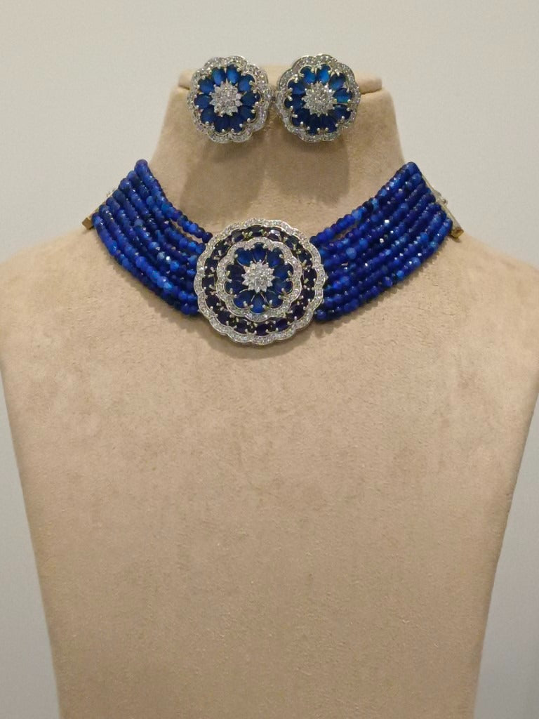 BLUE MALANG DIAMOND JEWELLERY SET
