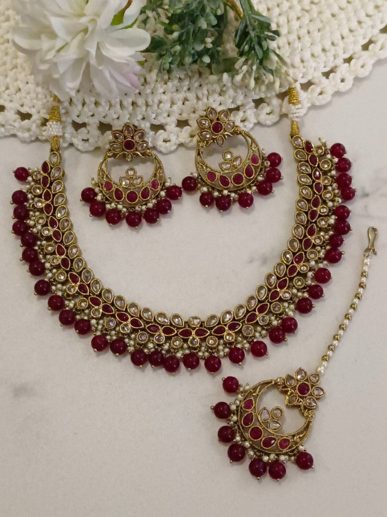 RED MADHUJA JEWELLERY SET