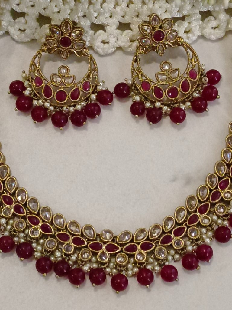 RED MADHUJA JEWELLERY SET