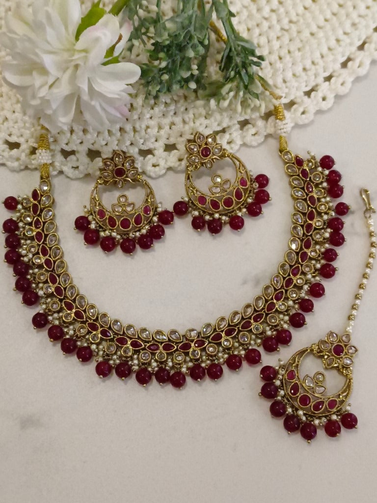 RED MADHUJA JEWELLERY SET