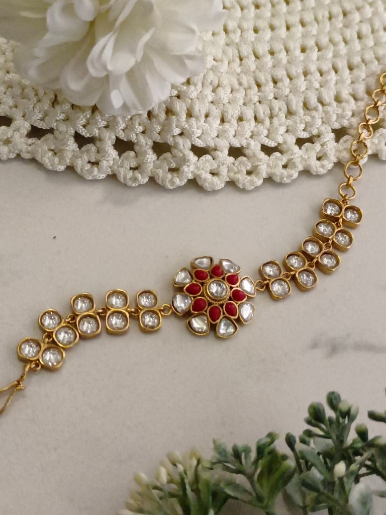 RED MANINI KUNDAN BRACELET