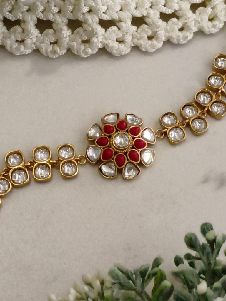 RED MANINI KUNDAN BRACELET