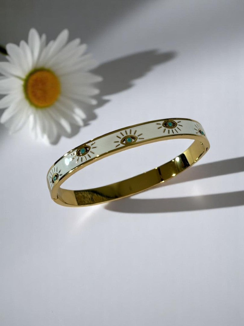 WHITE EVIL EYE CYRUS BRACELET