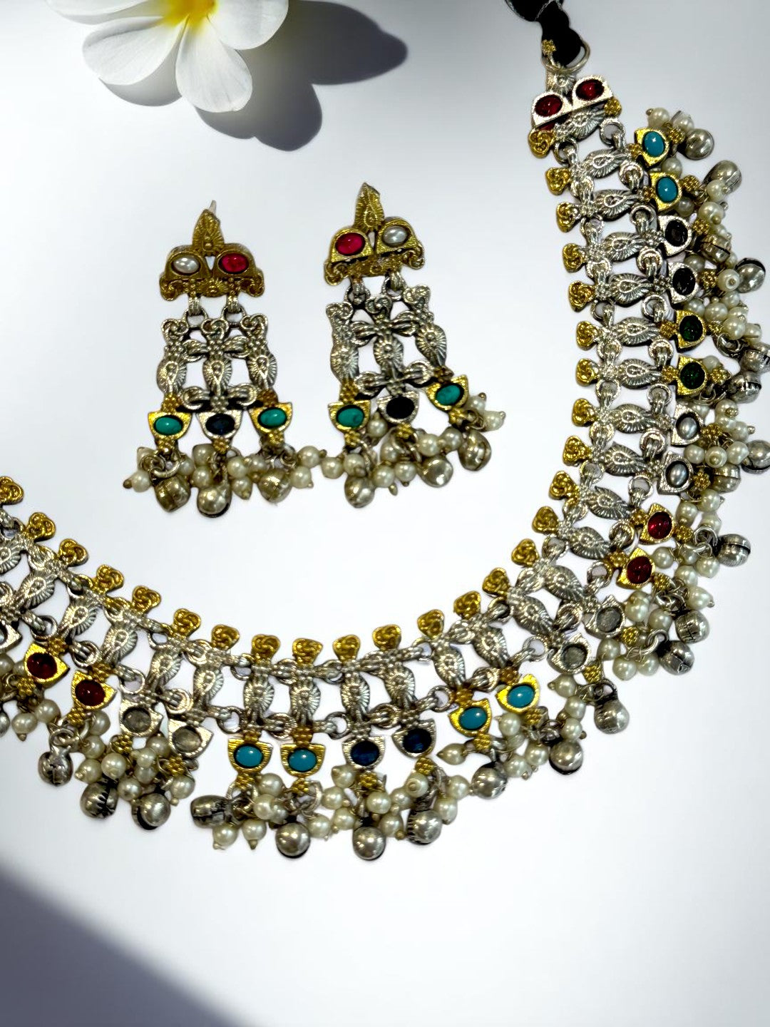 MULTI IDITHA GERMAN SILVER JEWELLERY SET