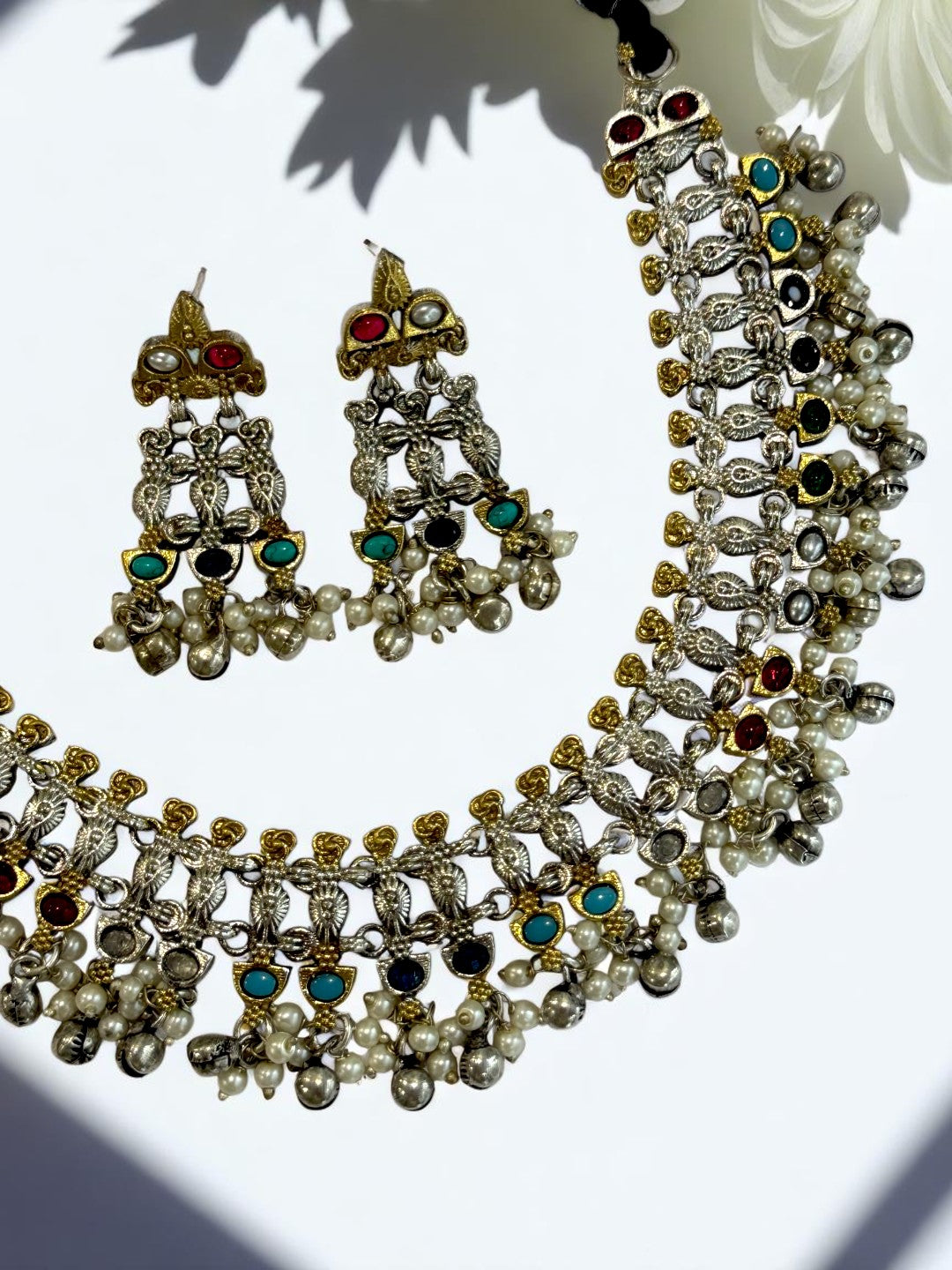 MULTI IDITHA GERMAN SILVER JEWELLERY SET
