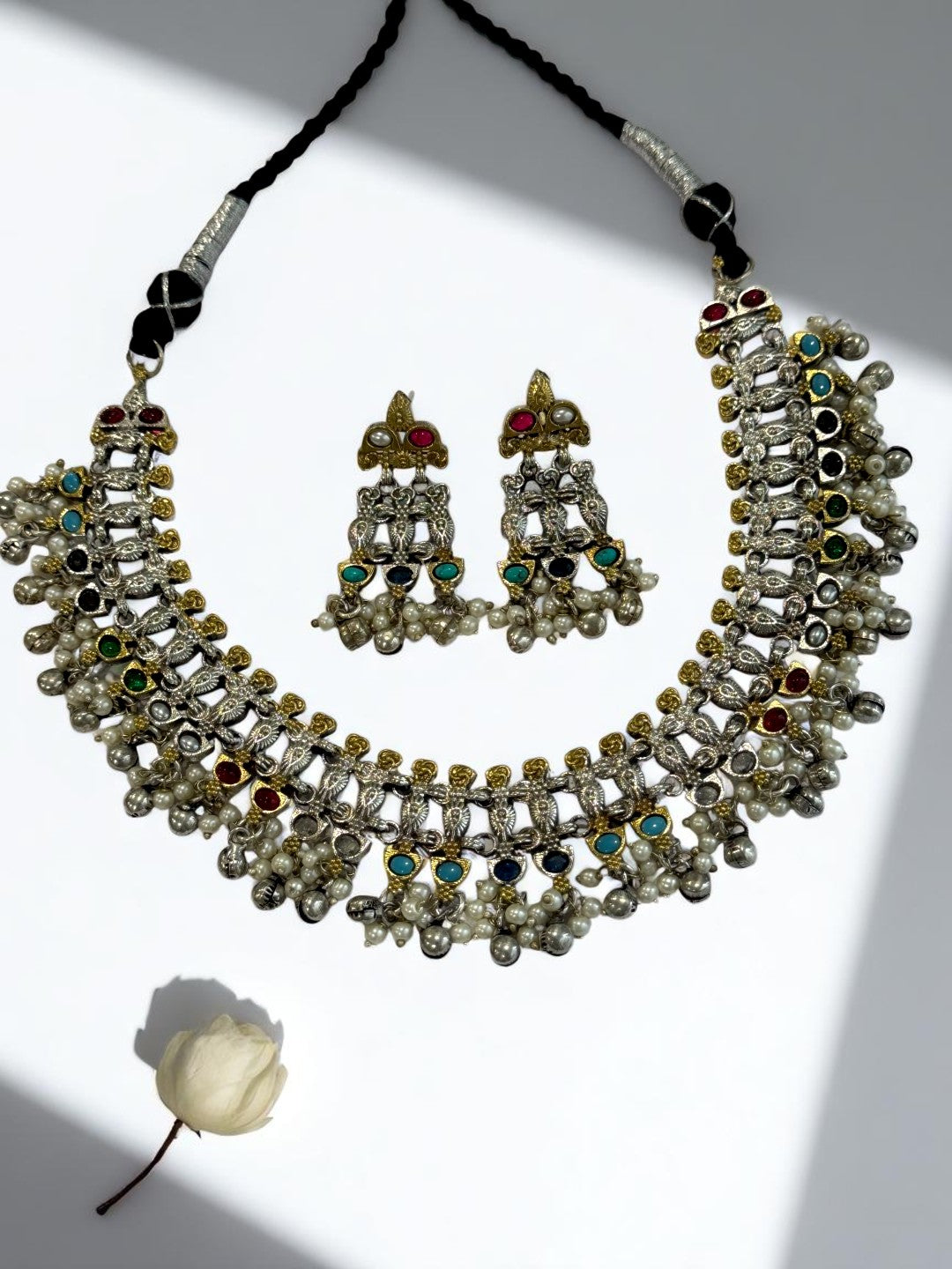 MULTI IDITHA GERMAN SILVER JEWELLERY SET