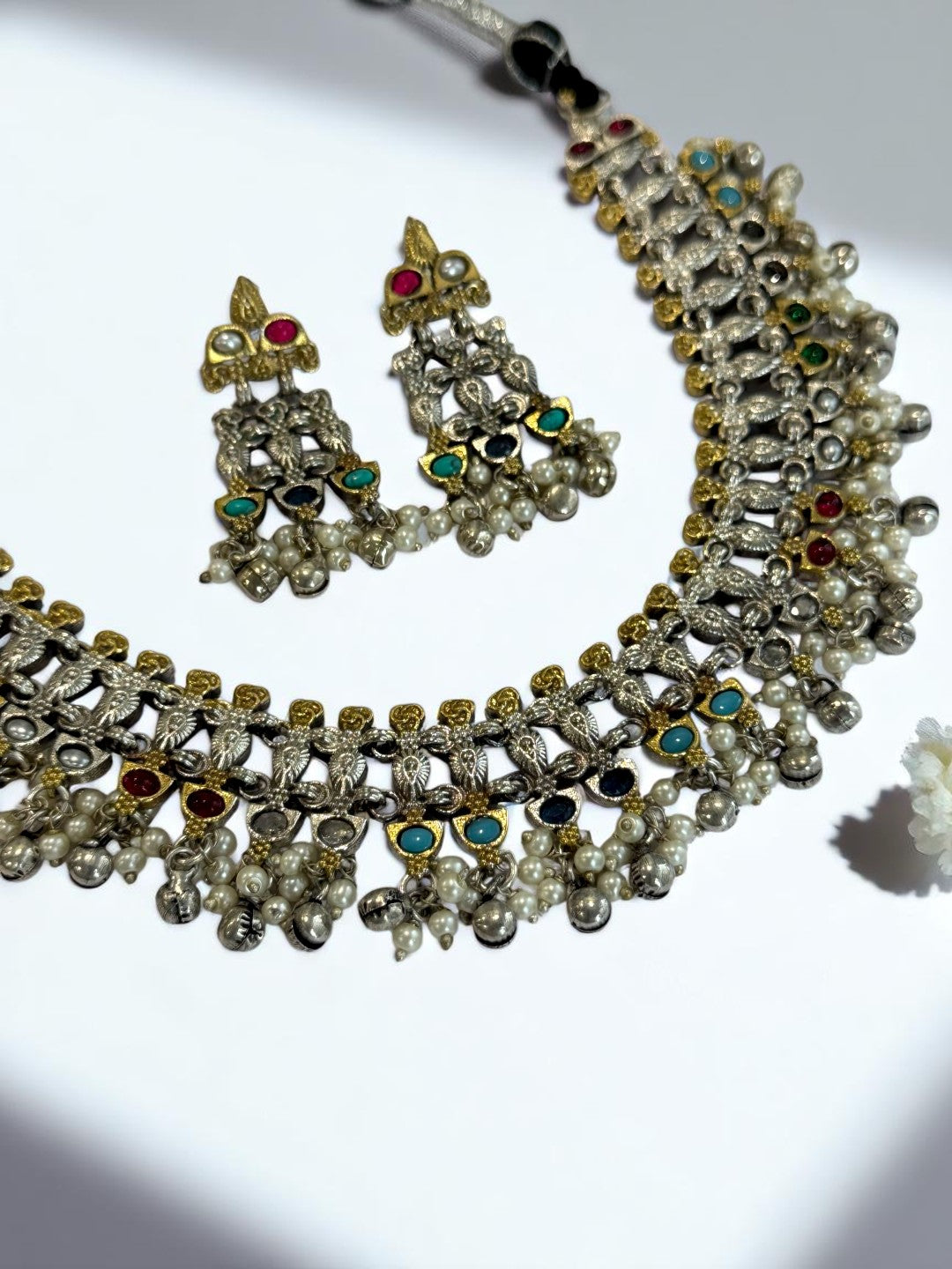 MULTI IDITHA GERMAN SILVER JEWELLERY SET