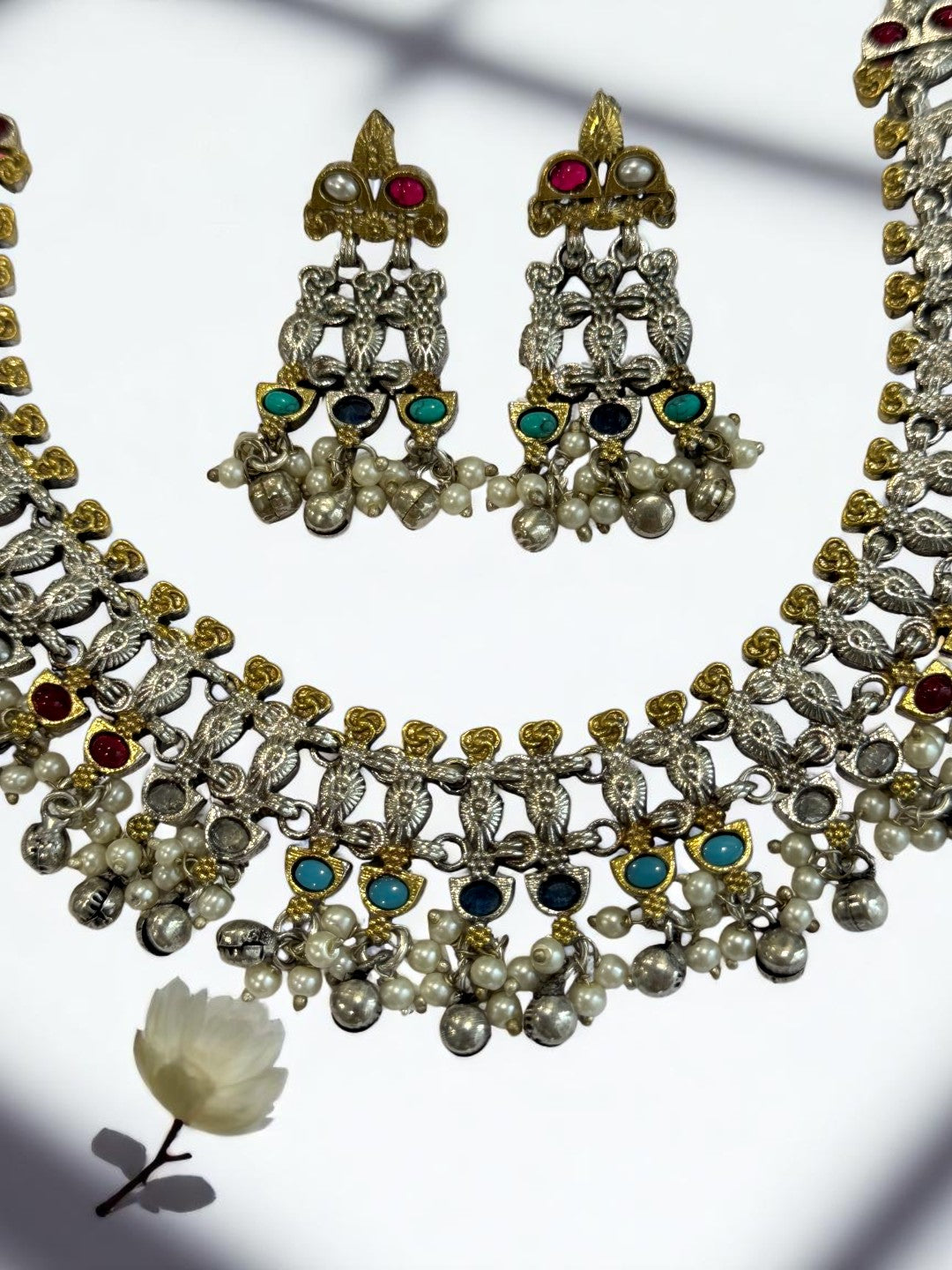 MULTI IDITHA GERMAN SILVER JEWELLERY SET