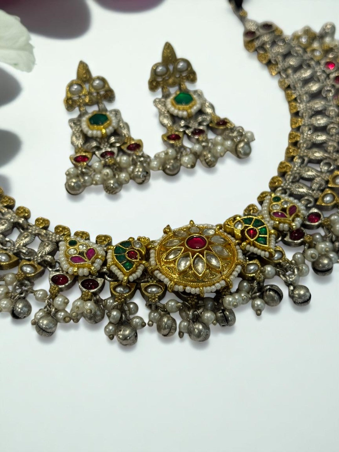 MULTI OVIYA GERMAN SILVER JEWELLERY SET