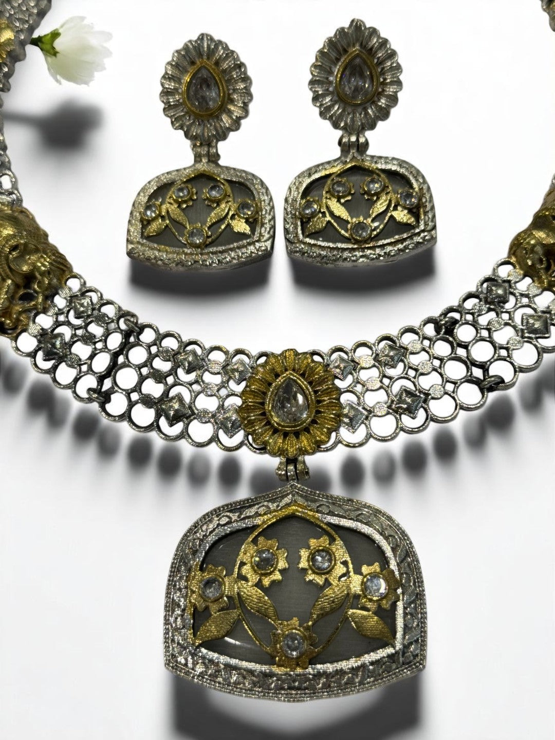 WHITE OSHMA GERMAN SILVER JEWELLERY SET