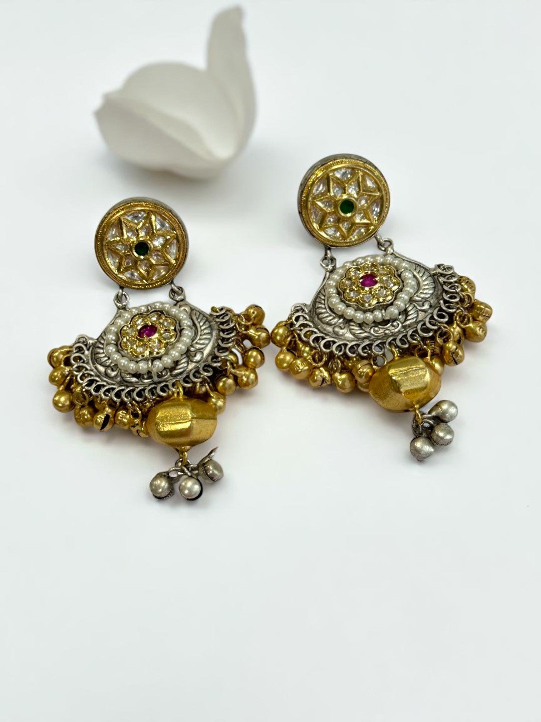 MULTI AADHINA GERMAN SILVER EARRINGS