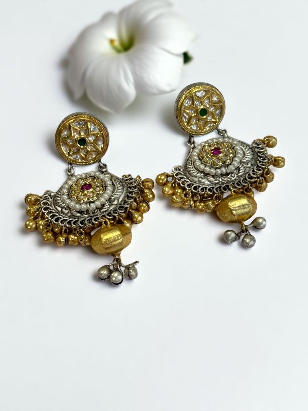MULTI AADHINA GERMAN SILVER EARRINGS