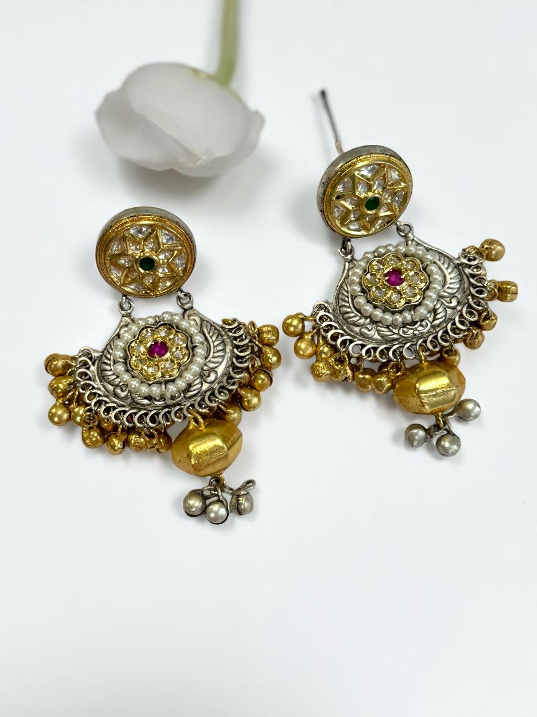 MULTI AADHINA GERMAN SILVER EARRINGS