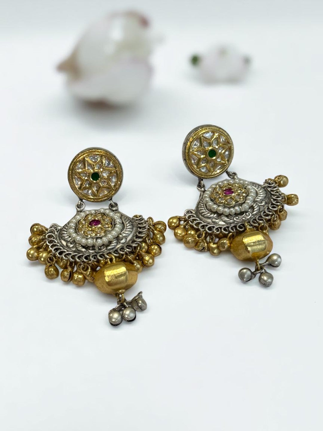 MULTI AADHINA GERMAN SILVER EARRINGS