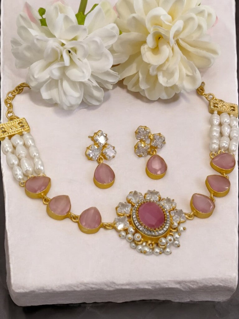 PINK RITIKA JEWELLERY SET
