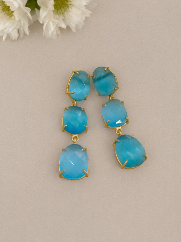 SEA BLUE KARISHMA SEMI PRECIOUS EARRINGS
