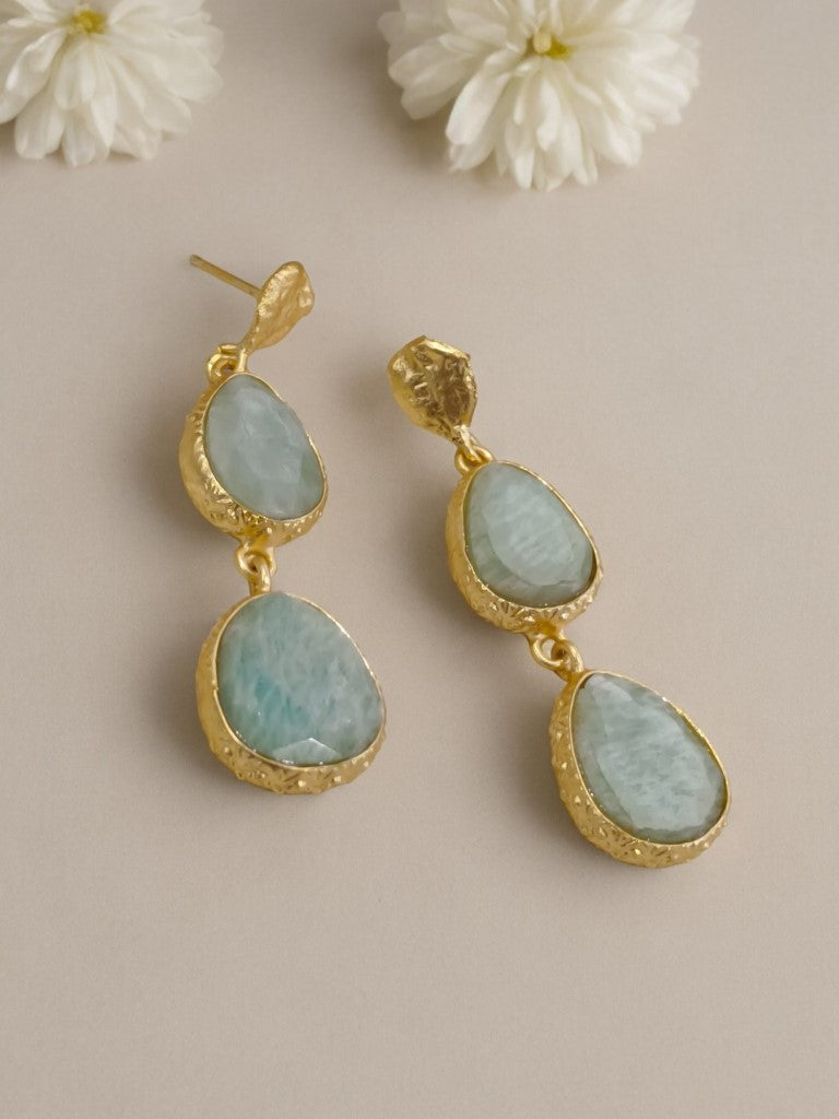 SEA GREEN ANJALI SEMI PRECIOUS EARRINGS