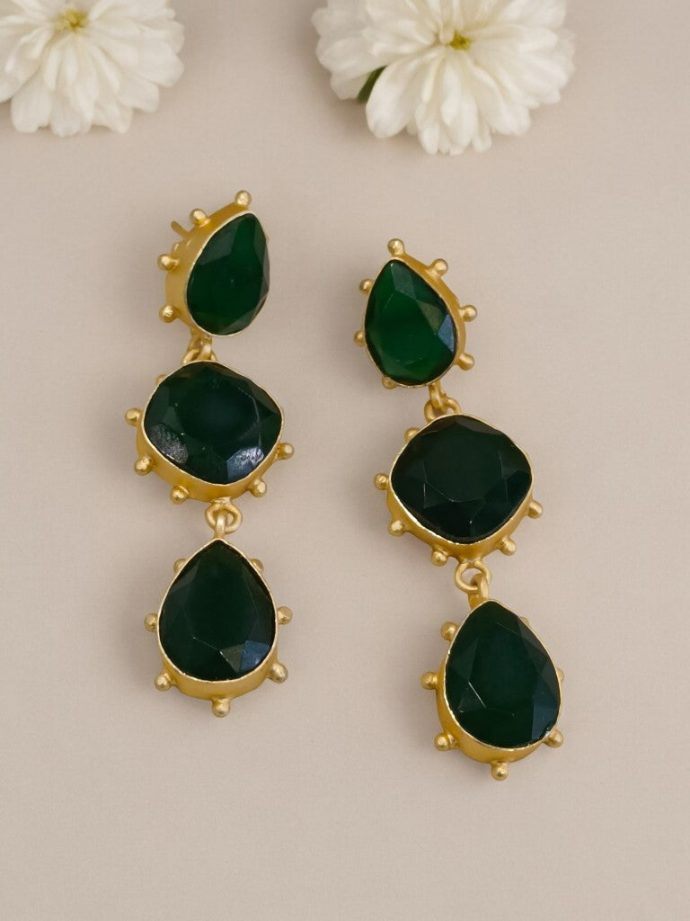GREEN LAVNYA SEMI PRECIOUS EARRINGS