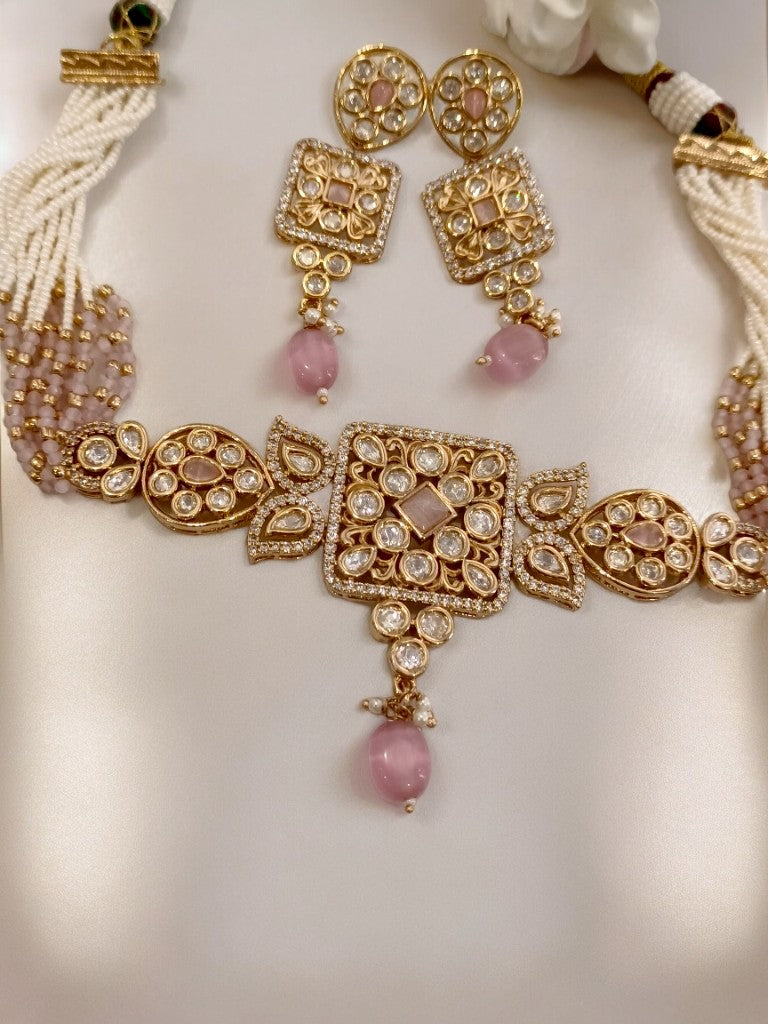 PINK CHANDRA JEWELLERY SET