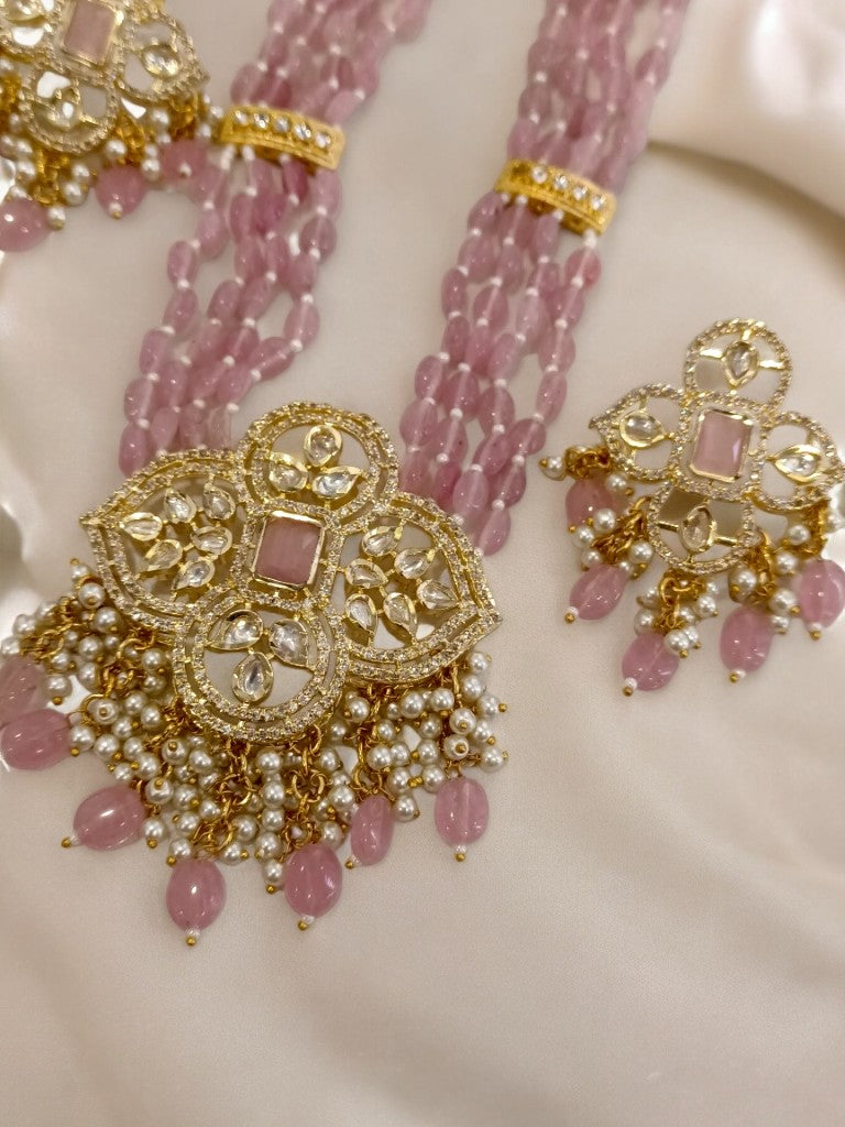 PINK MITRA JEWELLERY SET