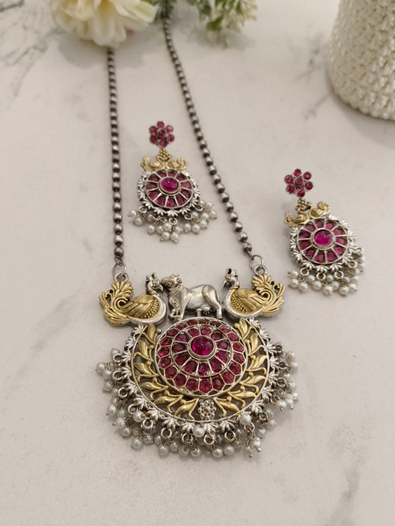 RUBY BRIELLE GERMAN SILVER JEWELLERY SET