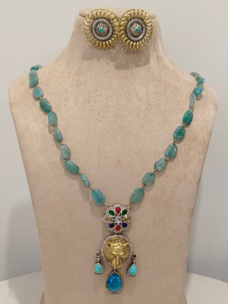 LION ADELAIED GERMAN SILVER JEWELLERY SET