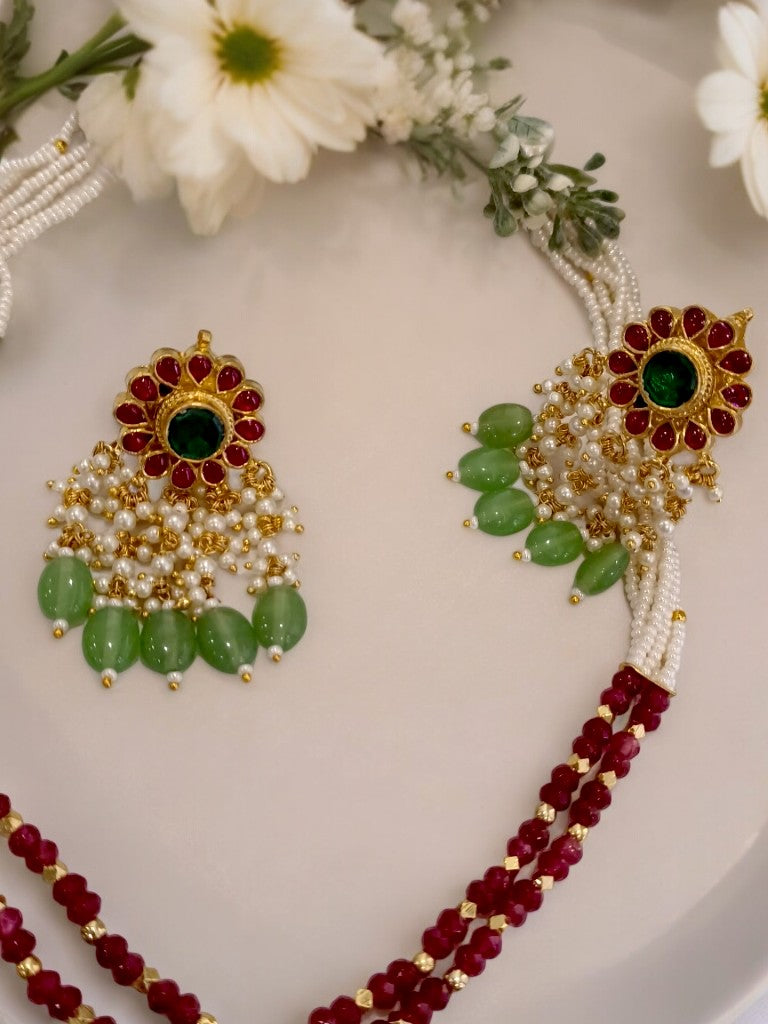 GREEN AAWANYA JADAU JEWELLERY SET