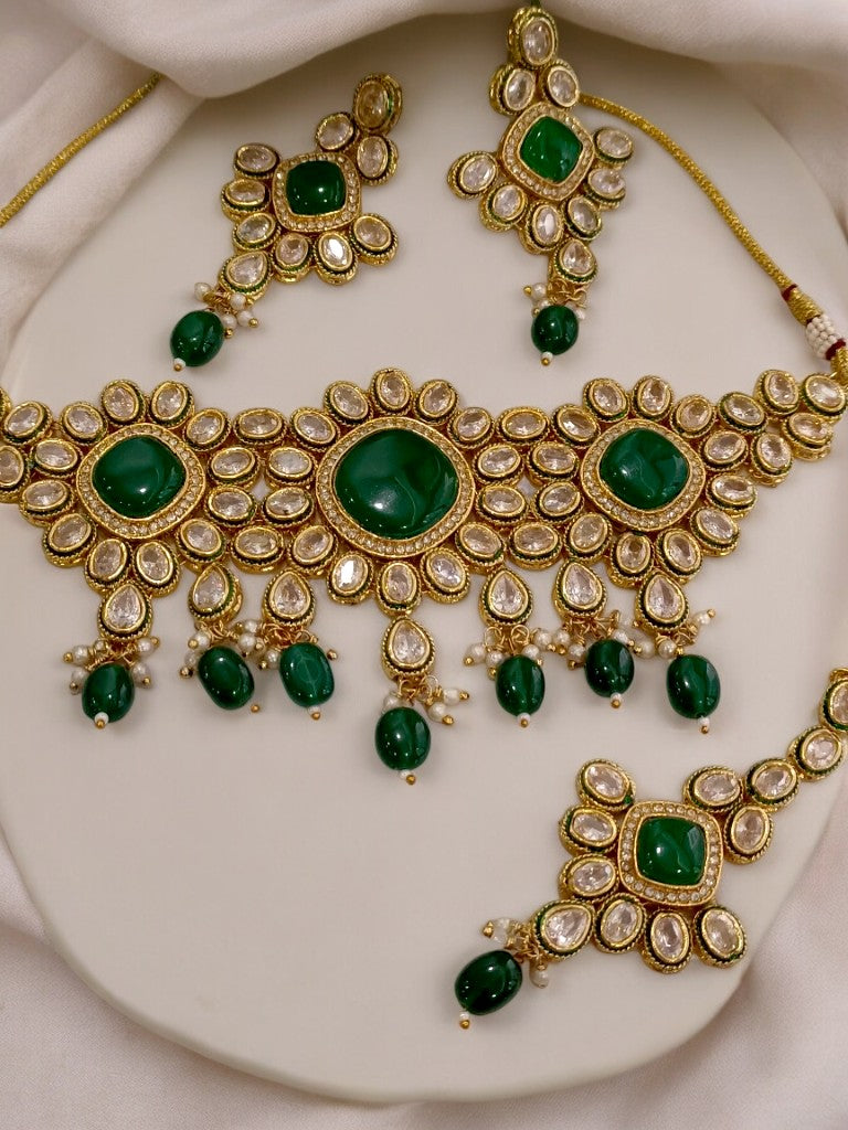 GREEN FELONE JEWELLERY SET