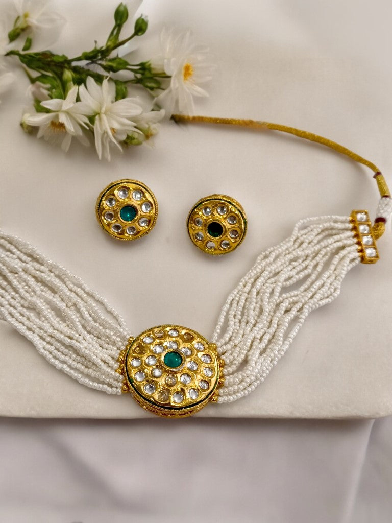 GREEN ROUND SHIVANI JEWELLERY SET