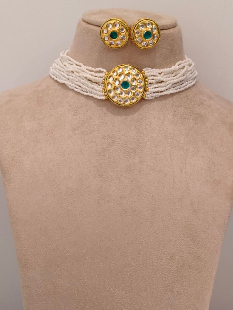GREEN ROUND SHIVANI JEWELLERY SET