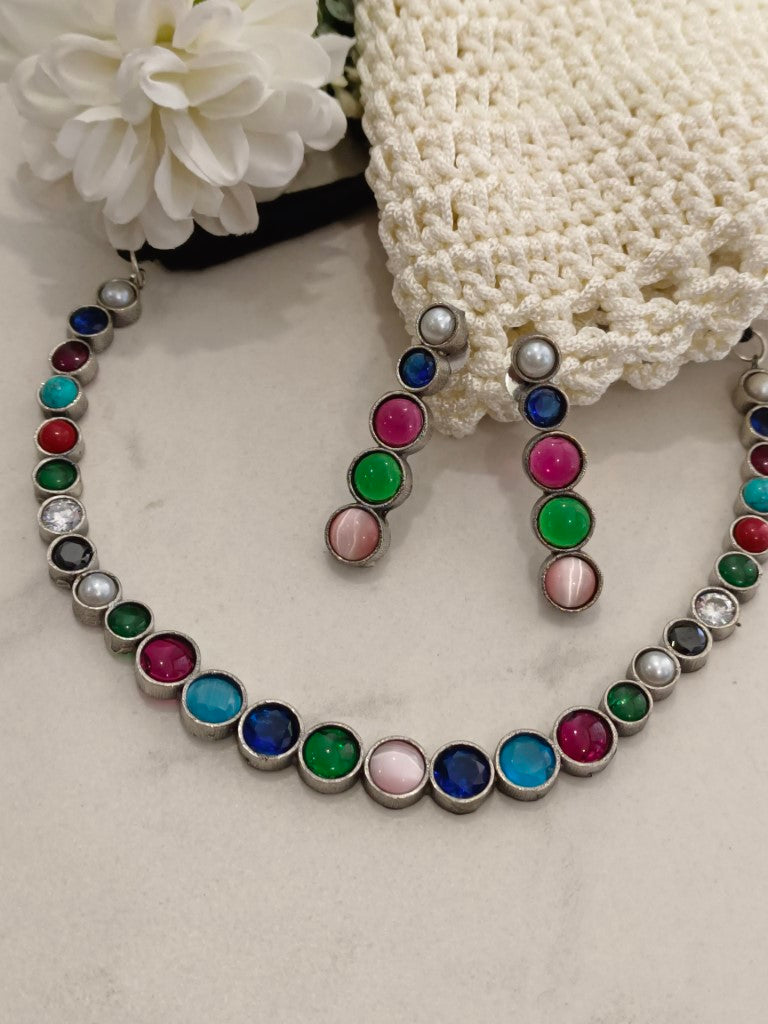 MULTI ILANA GERMAN SILVER JEWELLERY SET