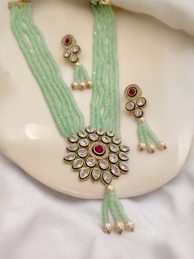 GREEN LEAH JEWELLERY SET