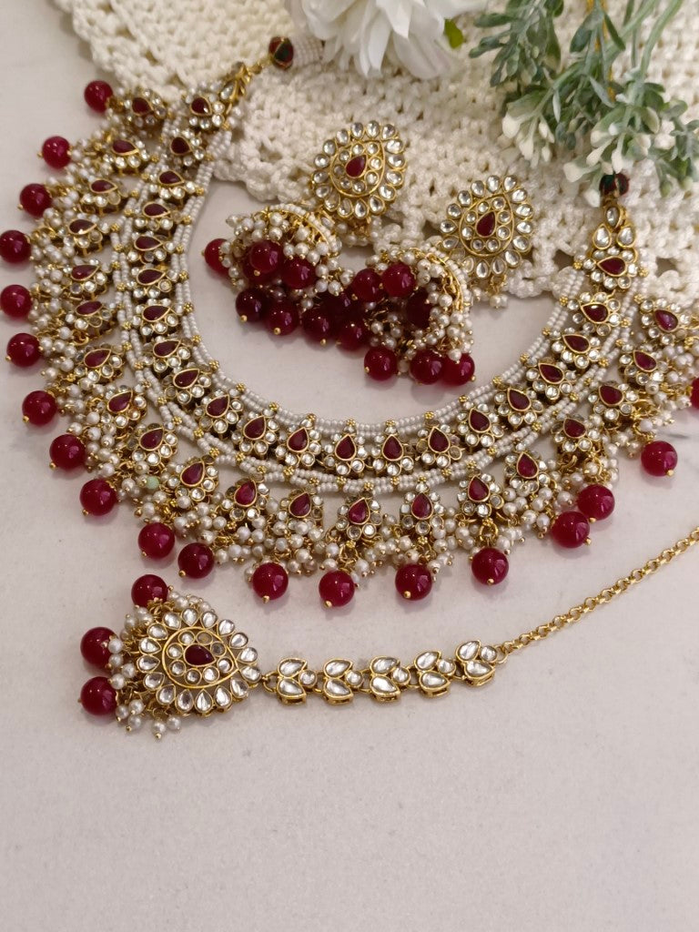 MAROON IRIS JEWELLERY SET