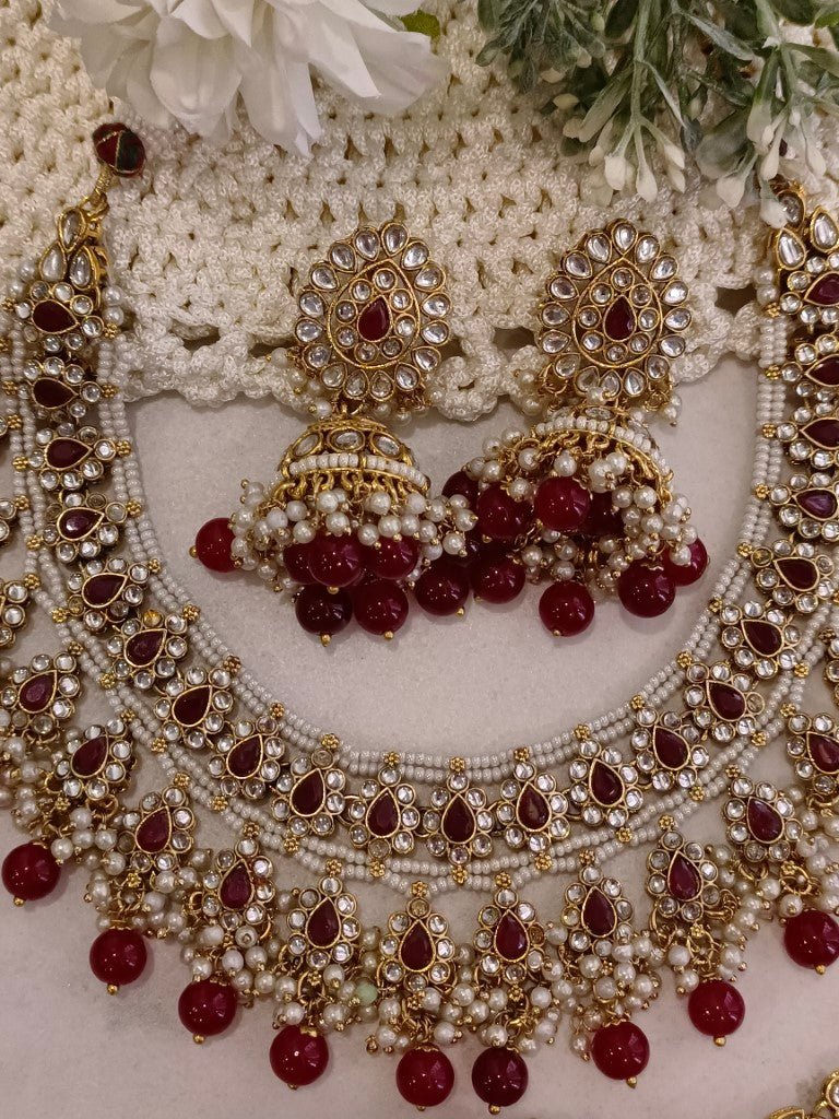 MAROON IRIS JEWELLERY SET