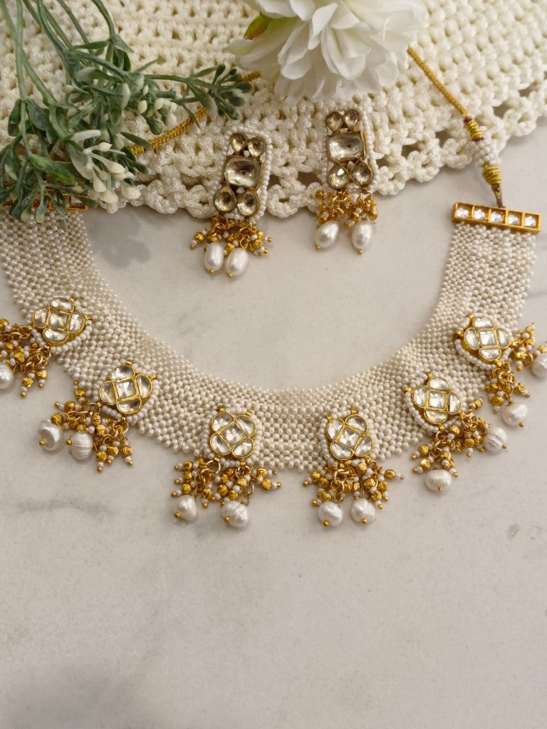 WHITE EVA JADAU JEWELLERY SET