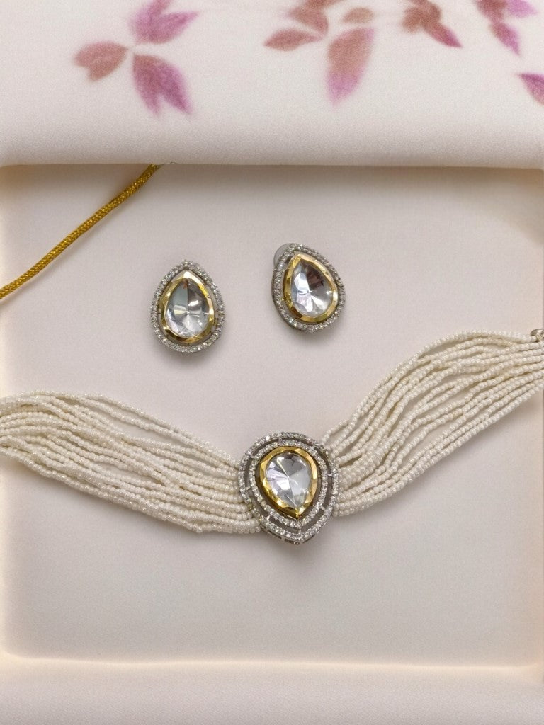 WHITE UJWALA ZIRCONIA JEWELLERY SET