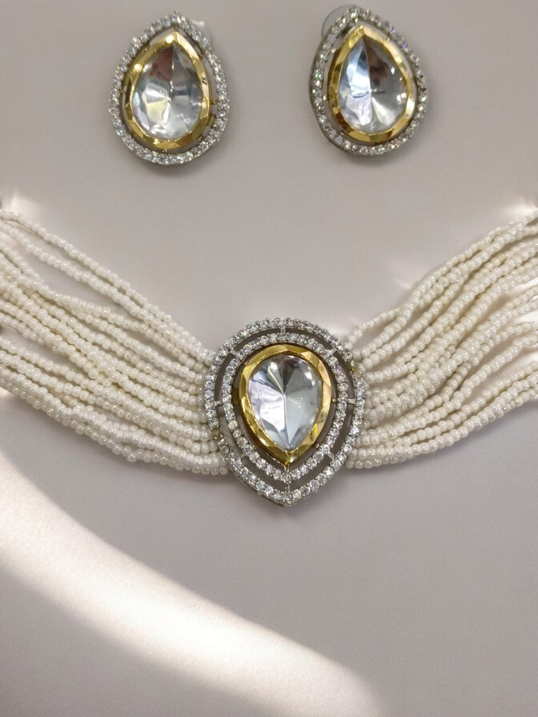 WHITE UJWALA ZIRCONIA JEWELLERY SET