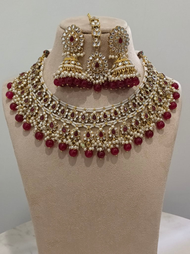 MAROON IRIS JEWELLERY SET