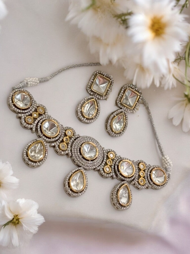 DUAL TONE DIPTI ZIRCONIA JEWELLERY SET