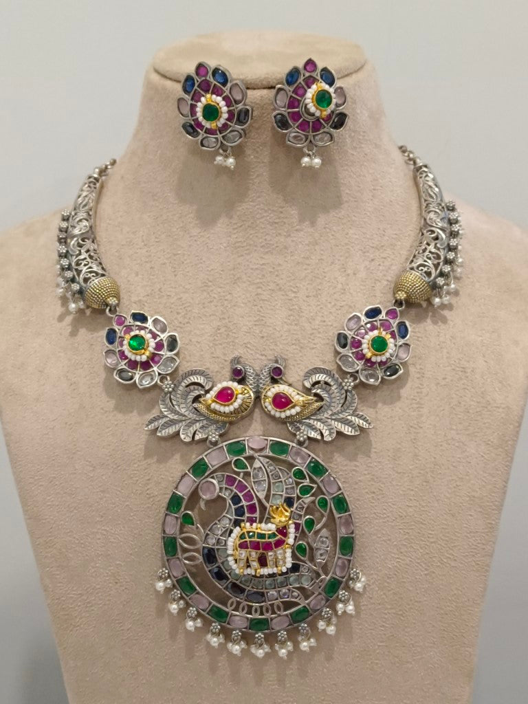HIRAN AEDELE GERMAN SILVER JEWELLERY SET