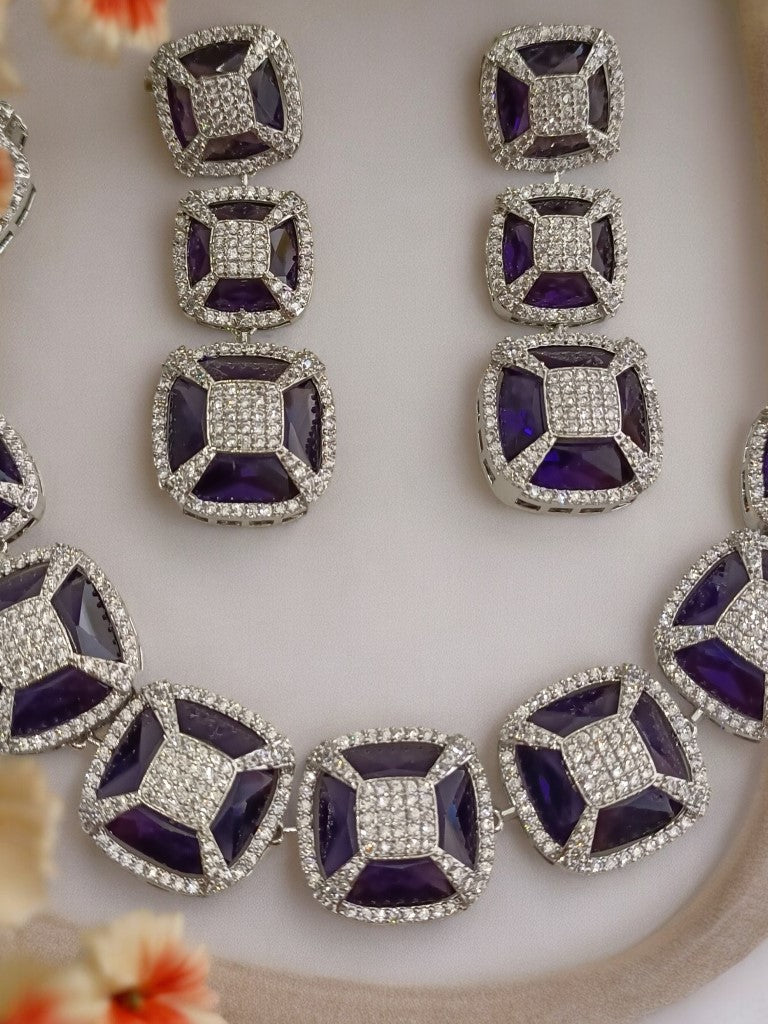 BLUE APURNA ZIRCONIA JEWELLERY SET