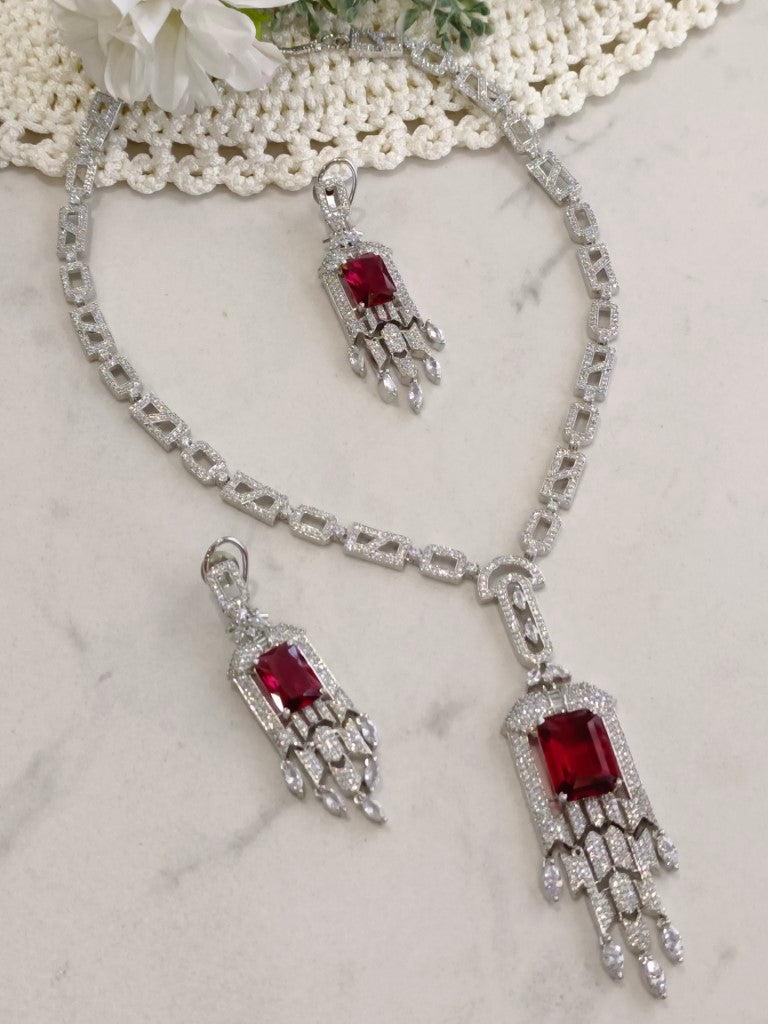 RED ARPANI ZIRCONIA JEWELLERY SET