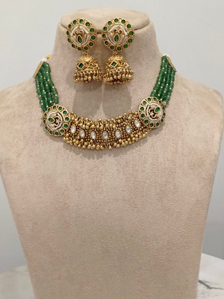 GREEN SHINIKA JEWELLERY SET