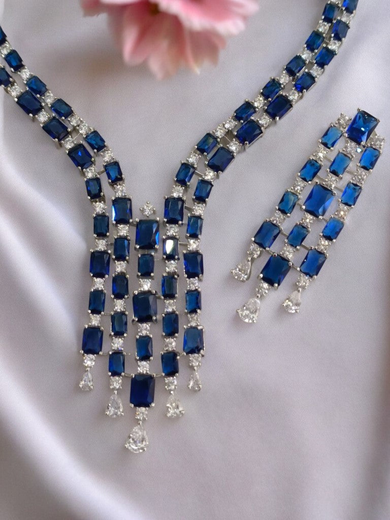 BLUE ALBINA ZIRCONIA JEWELLERY SET