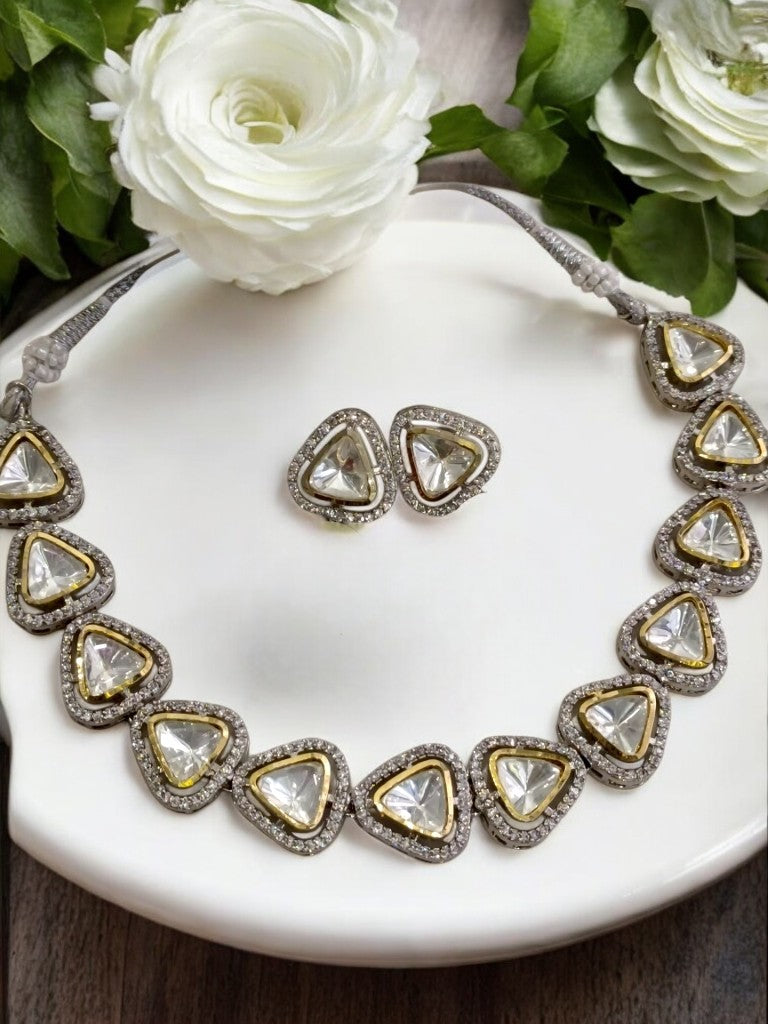 DUAL TONE RISHITA ZIRCONIA JEWELLERY SET