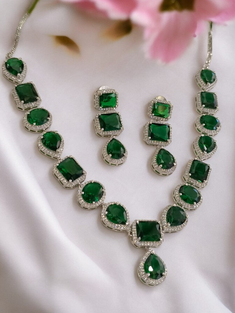 GREEN LAFIZA ZIRCONIA JEWELLERY SET